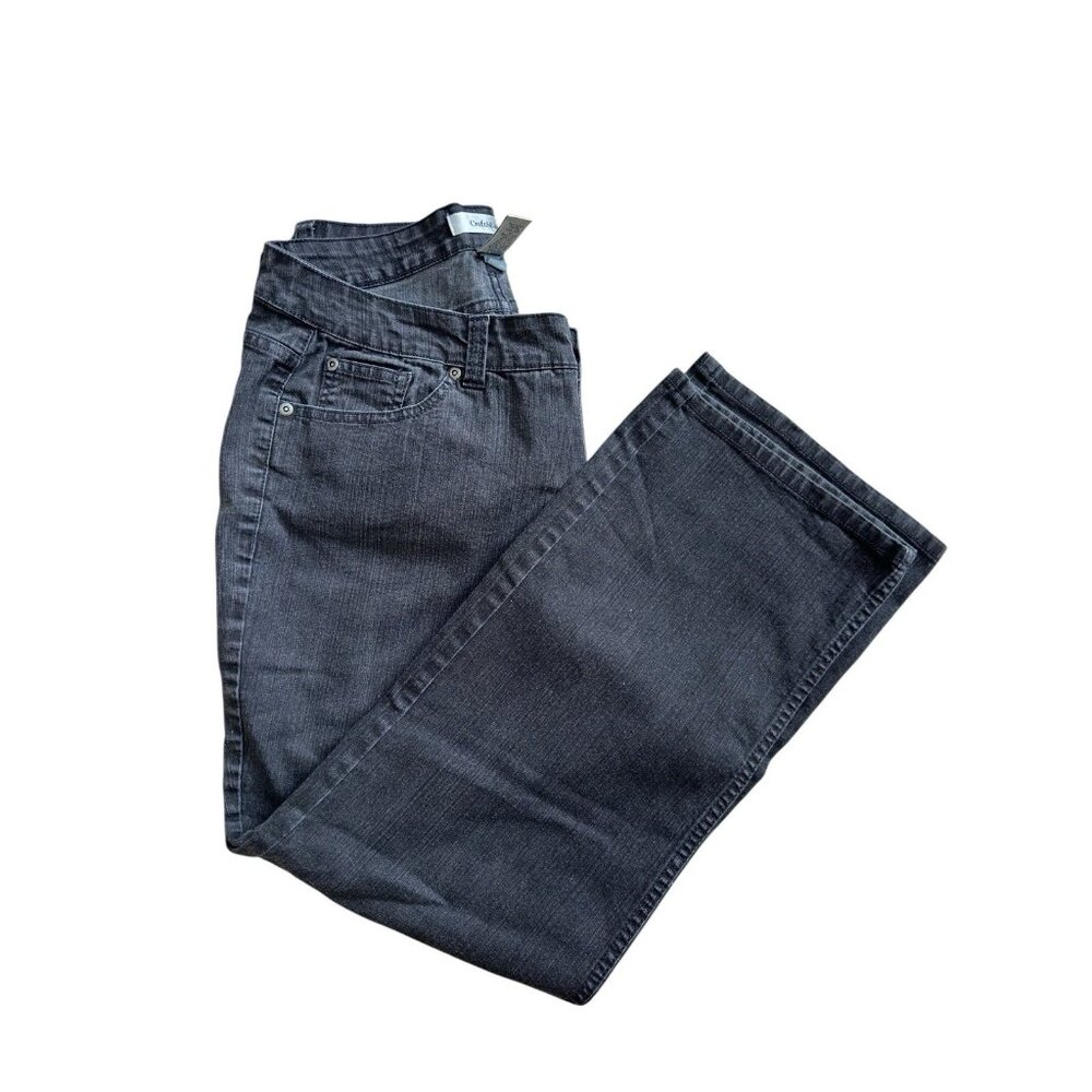 VINTAGE Croft Barrow Jeans Womens 14P Black Faded Jeans Ladies 35x27 - Picture 3 of 11